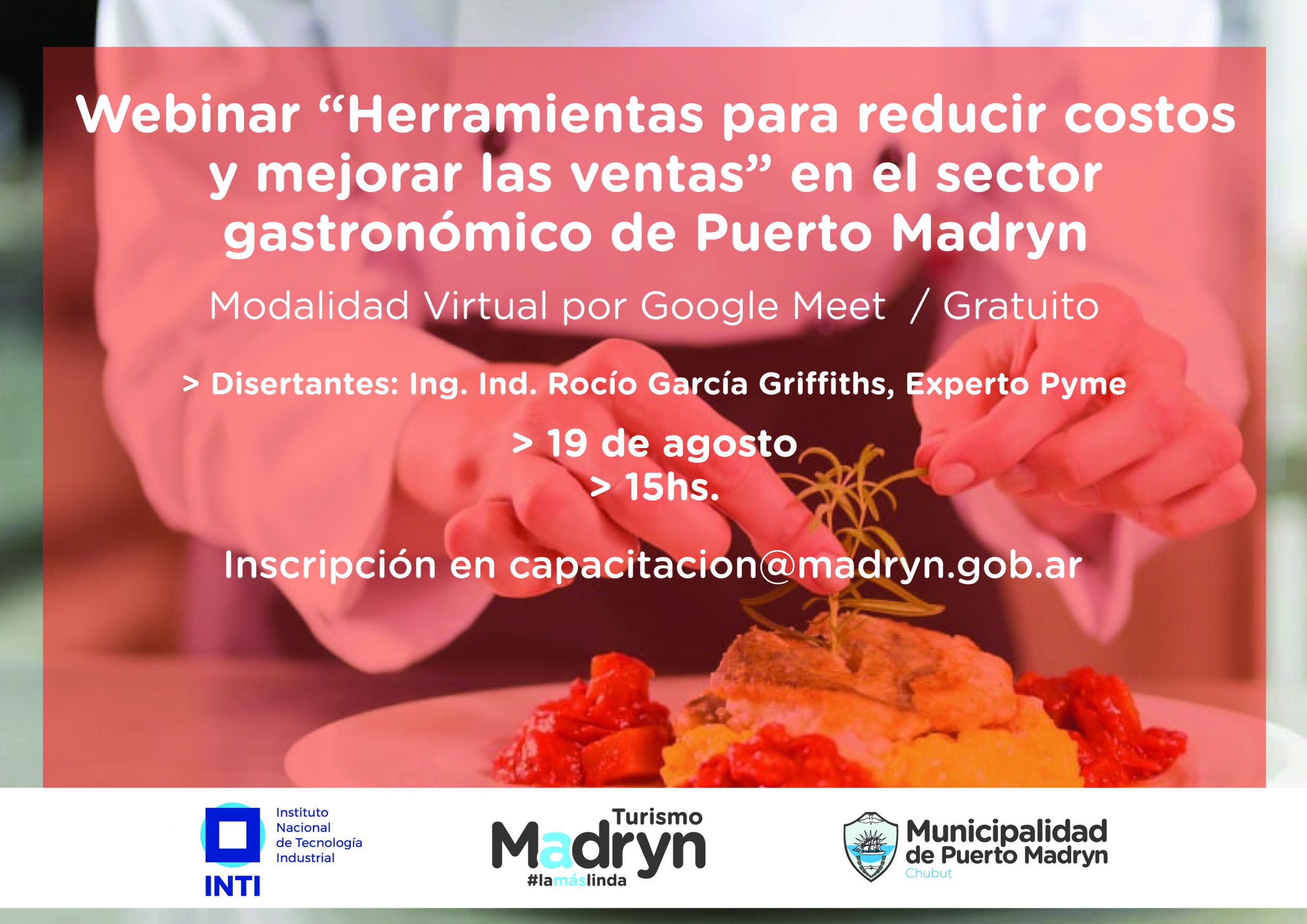 INVITAN AL SECTOR GASTRONÓMICO DE MADRYN A UN SEMINARIO VIRTUAL PARA REDUCIR COSTOS Y MEJORAR LAS VENTAS