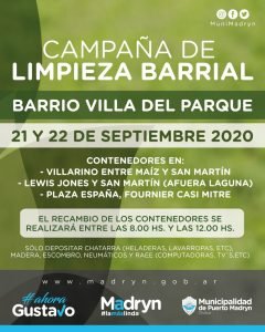CAMPAÑAS DE LIMPIEZA EN LOS BARRIOS VILLA DEL PARQUE Y VEPAM