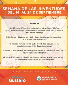 EL LUNES INICIARÁ EN MADRYN LA SEMANA DE LAS JUVENTUDES
