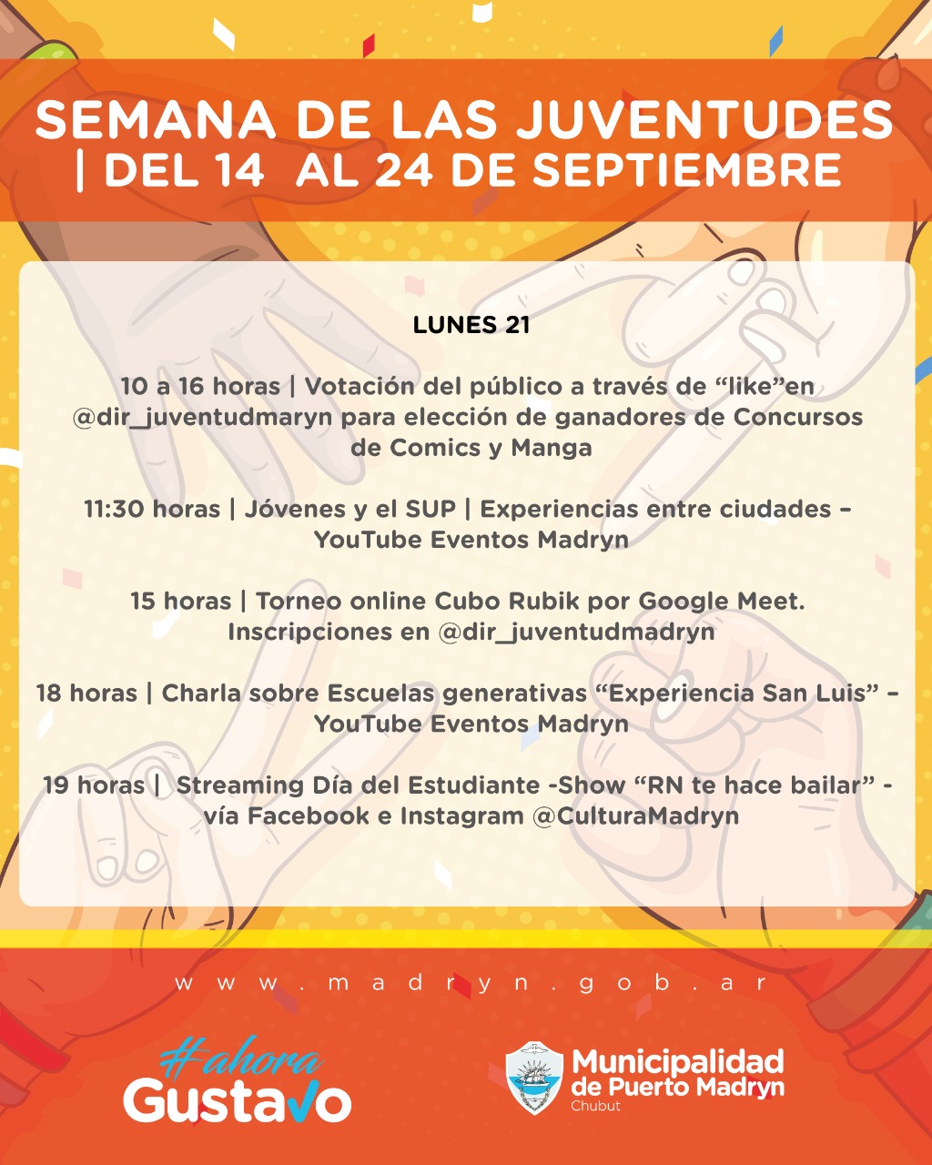 EL LUNES INICIARÁ EN MADRYN LA SEMANA DE LAS JUVENTUDES
