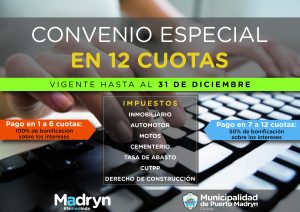 LANZARON CONVENIO ESPECIAL EN 12 CUOTAS CON IMPORTANTES BONIFICACIONES