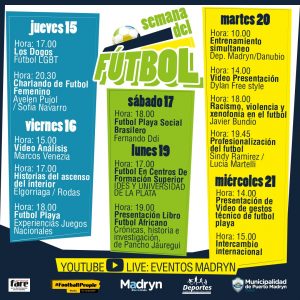 SE VIENE LA EDICIÓN VIRTUAL DE LA SEMANA DEL FÚTBOL EN PUERTO MADRYN