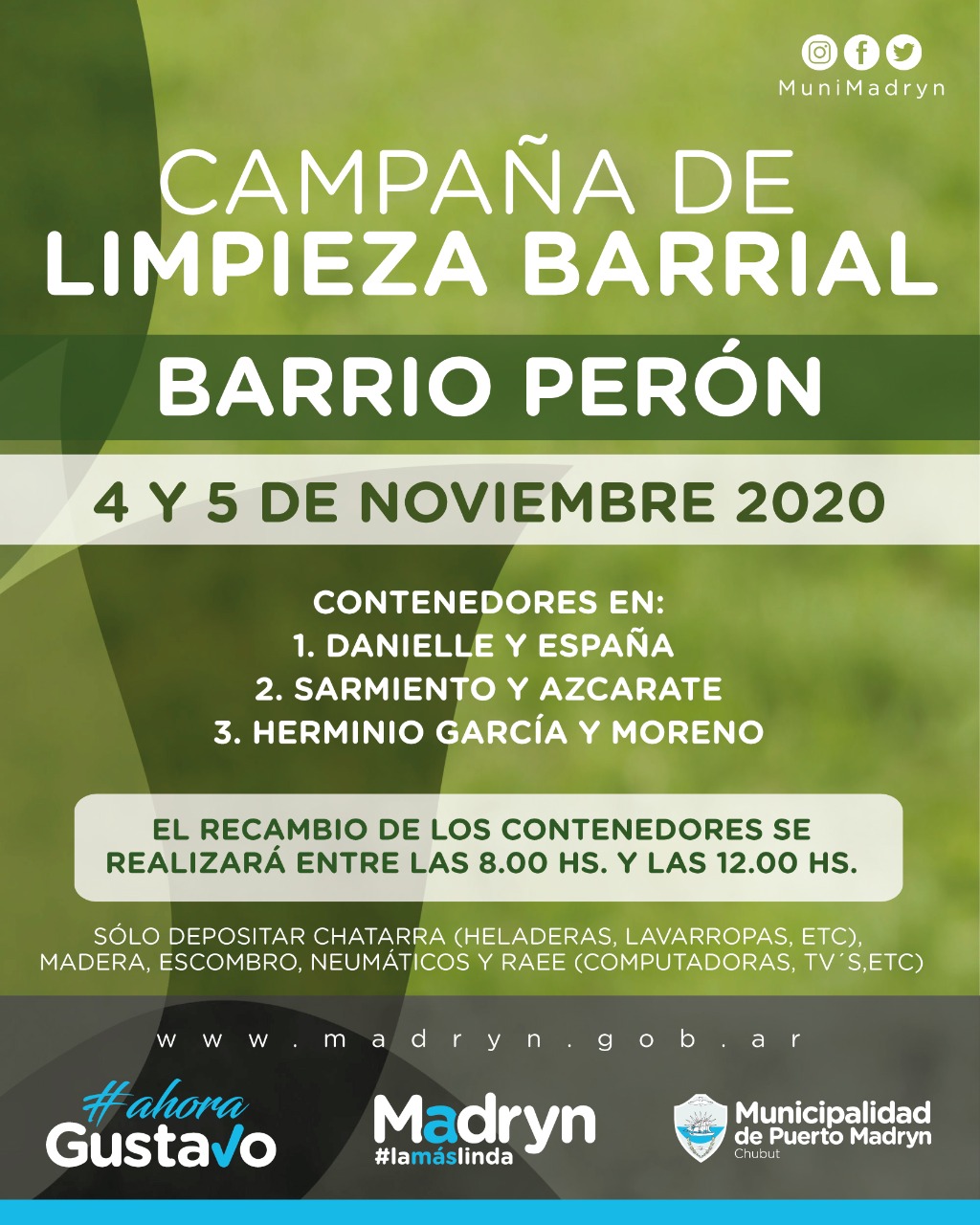 LLEGA LA CAMPAÑA DE LIMPIEZA A LOS BARRIOS PUJOL Y PERÓN