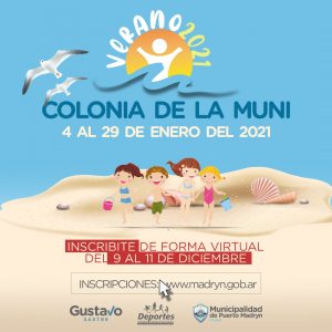 COLONIA DE LA MUNI 2021: LAS PREINSCRIPCIONES SERÁN EL 9, 10 Y 11 DE DICIEMBRE