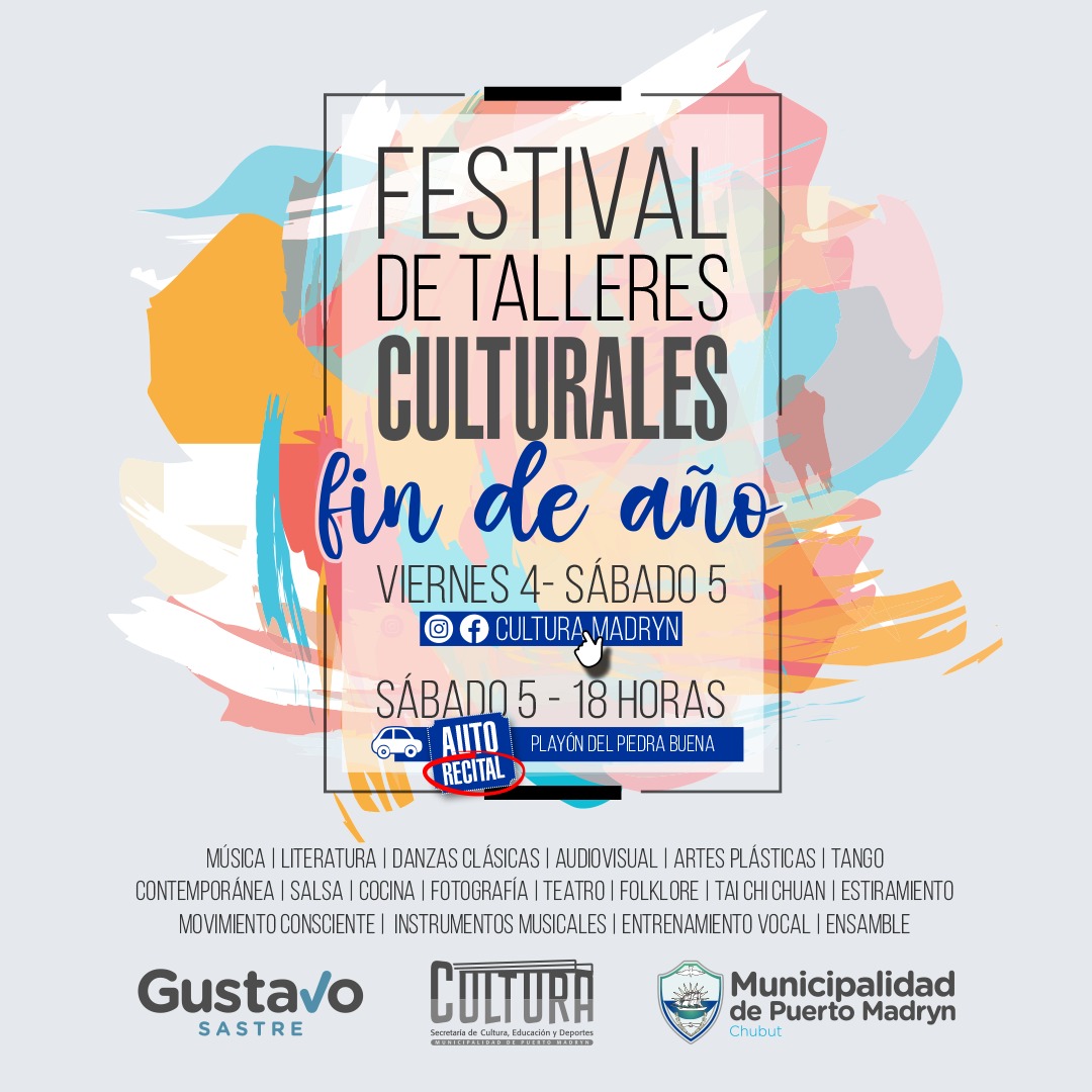 FESTIVAL DE FIN DE AÑO DE LOS TALLERES CULTURALES MUNICIPALES EN FORMATO VIRTUAL Y CON AUTOEVENTO