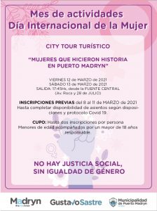 REALIZARÁN DOS CITY TOURS PARA HOMENAJEAR A LAS “MUJERES QUE HICIERON HISTORIA EN PUERTO MADRYN”
