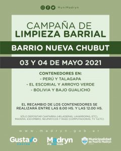 LLEGA LA CAMPAÑA DE LIMPIEZA A LOS BARRIOS NUEVA CHUBUT Y UNIÓN OBRERA