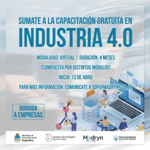 CONVOCAN A UNA CAPACITACIÓN EN INDUSTRIA 4.0 PARA EMPRESAS DE LA CIUDAD