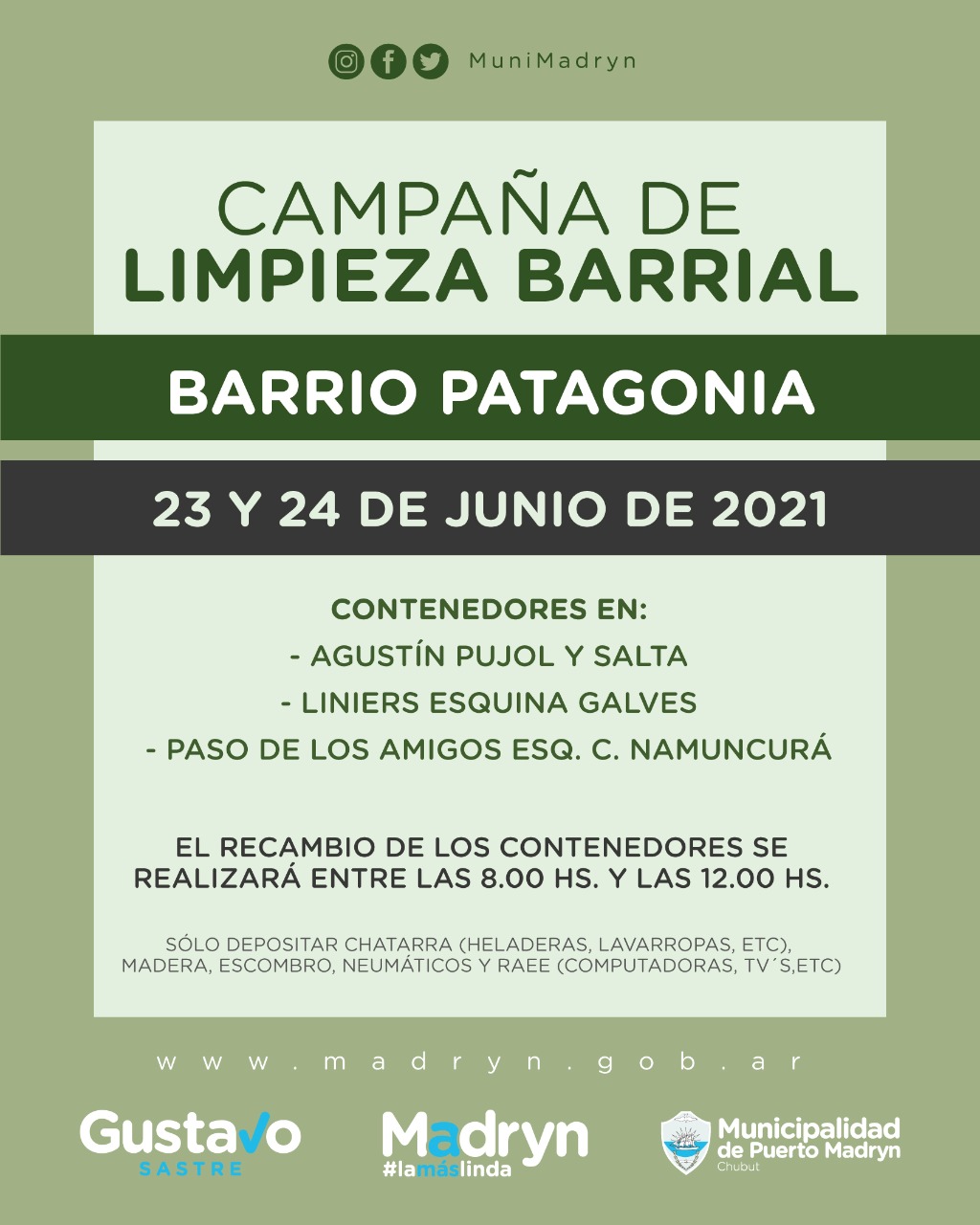 LLEGA LA CAMPAÑA DE LIMPIEZA A LOS BARRIOS INMIGRANTES Y PATAGONIA