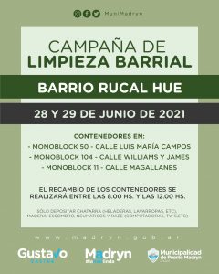 LLEGA LA CAMPAÑA DE LIMPIEZA A LOS BARRIOS RUCAL HUE Y PROVINCIAS UNIDAS