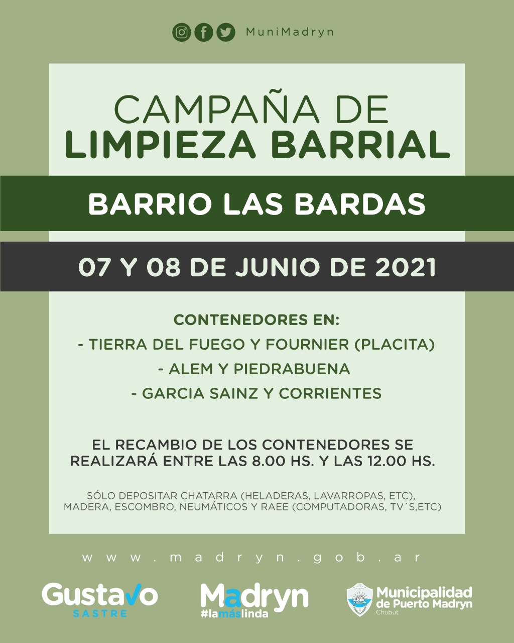 LLEGA LA CAMPAÑA DE LIMPIEZA A LOS BARRIOS LAS BARDAS Y COMERCIO