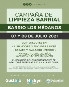 LLEGA LA CAMPAÑA DE LIMPIEZA A LOS BARRIOS BAHÍA NUEVA Y LOS MÉDANOS
