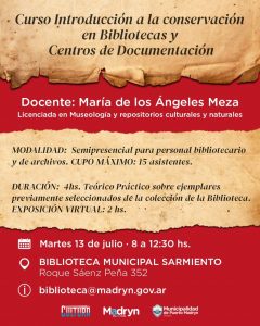 HABRÁ UNA CAPACITACIÓN DESTINADA A PERSONAL DE BIBLIOTECAS