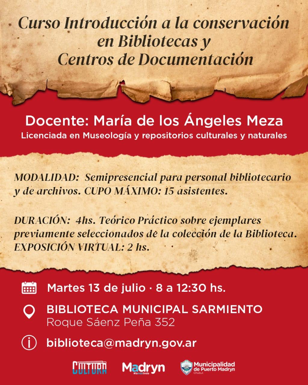 HABRÁ UNA CAPACITACIÓN DESTINADA A PERSONAL DE BIBLIOTECAS