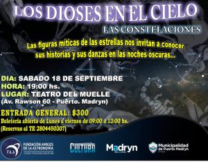 INVITAN A LA CHARLA “LOS DIOSES EN EL CIELO”