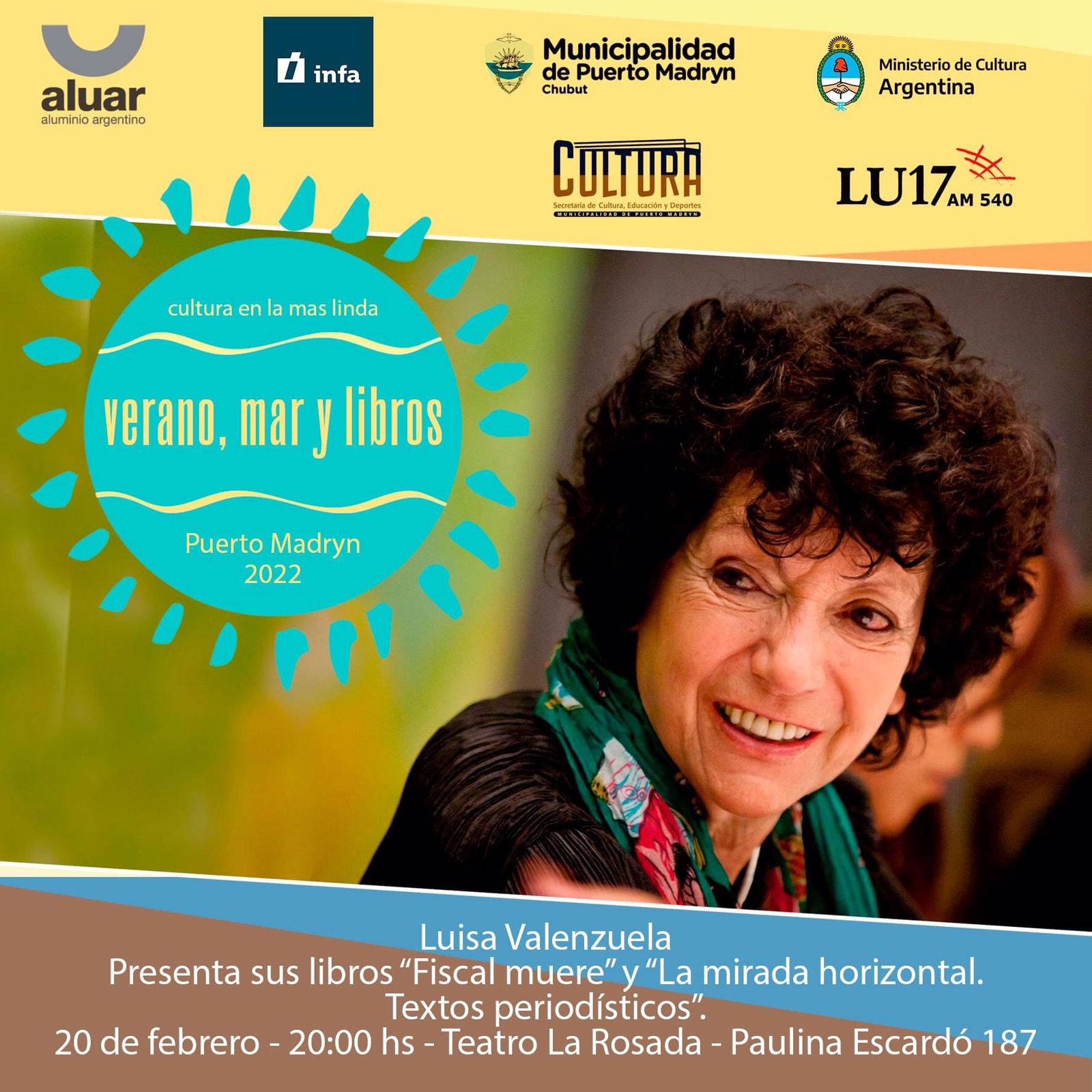 LA ESCRITORA LUISA VALENZUELA CIERRA EL CICLO “VERANO, MAR Y LIBROS” EN PUERTO MADRYN