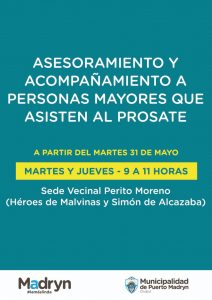 BRINDARÁN ASESORAMIENTO A ADULTOS MAYORES QUE ASISTEN AL PROSATE
