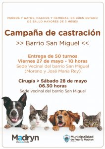 CAMPAÑA DE CASTRACIÓN MASIVA PARA MASCOTAS EN EL BARRIO SAN MIGUEL