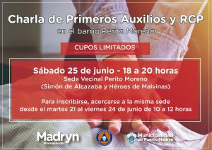INVITAN A UNA NUEVA CAPACITACIÓN GRATUITA SOBRE PRIMEROS AUXILIOS Y RCP