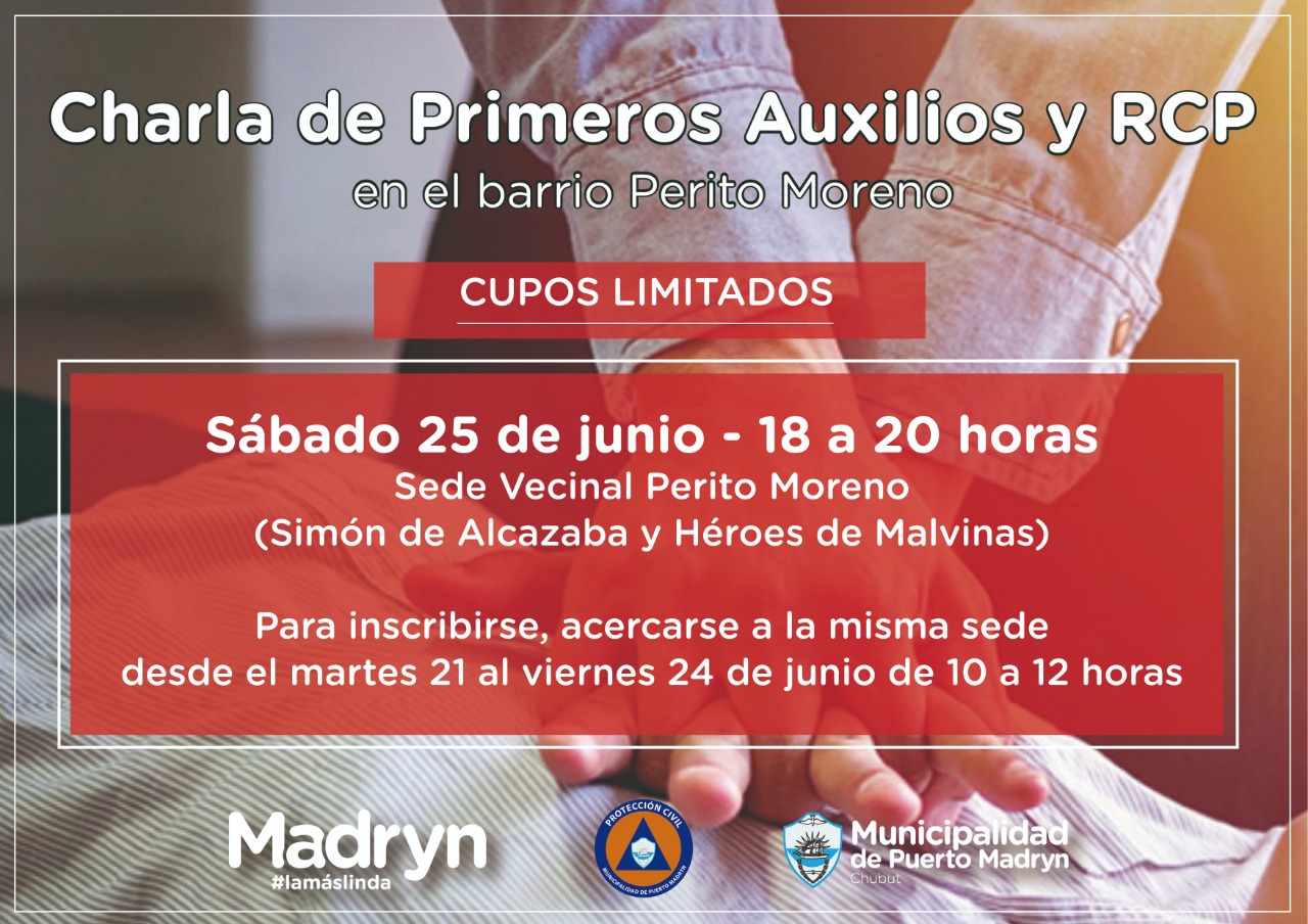 INVITAN A UNA NUEVA CAPACITACIÓN GRATUITA SOBRE PRIMEROS AUXILIOS Y RCP