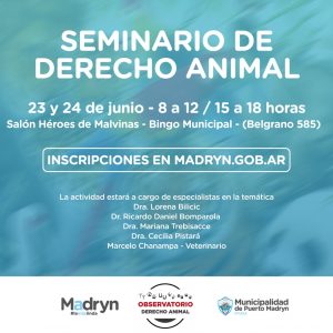 INVITAN A SEMINARIO DE DERECHO ANIMAL