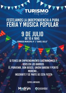 HABRÁ FERIA GASTRONÓMICA Y DE PRODUCTORES PARA CELEBRAR EL 9 DE JULIO