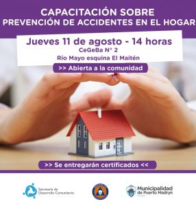 BRINDARÁN UNA CAPACITACIÓN SOBRE PREVENCIÓN DE ACCIDENTES EN EL HOGAR