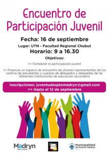 INVITAN A UN ENCUENTRO DE PARTICIPACIÓN JUVENIL
