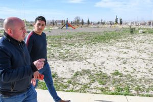 EL INTENDENTE RECORRIÓ LA PLAZA QUE SE CONSTRUYÓ EN EL BARRIO NUEVA CHUBUT