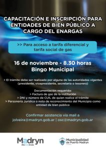 ENARGAS CAPACITARÁ A ENTIDADES DE BIEN PÚBLICO SOBRE TARIFA DIFERENCIAL Y TARIFA SOCIAL