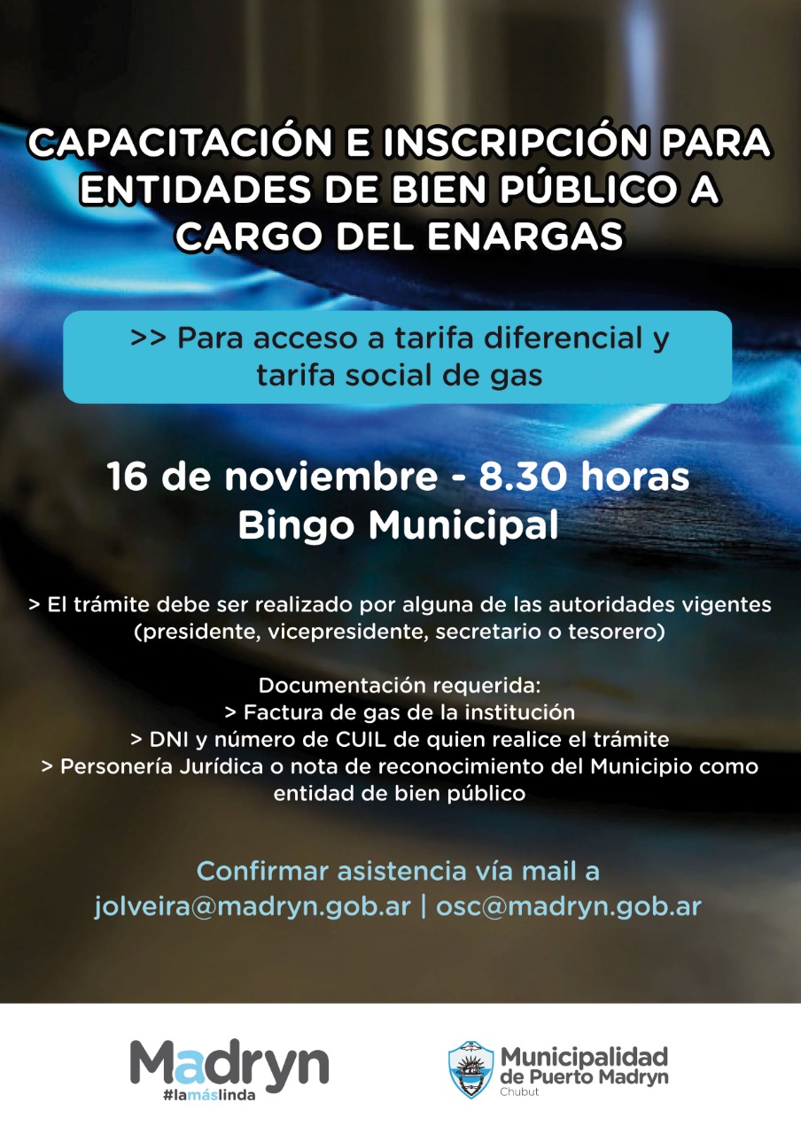 ENARGAS CAPACITARÁ A ENTIDADES DE BIEN PÚBLICO SOBRE TARIFA DIFERENCIAL Y TARIFA SOCIAL