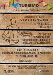 FERIA GASTRONÓMICA Y ARTESANAL “TURISMO MUY CERCA” EN SOLANA DE LA PATAGONIA