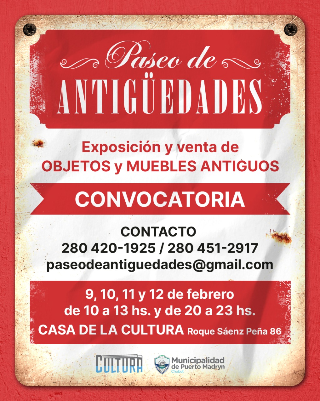 UN NUEVO PASEO DE ANTIGÜEDADES SE SUMA A LAS ACTIVIDADES DEL VERANO EN LA CASA DE LA CULTURA