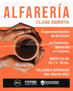INVITAN A UNA CLASE ABIERTA DE ALFARERÍA EN LOS TALLERES SPENCER