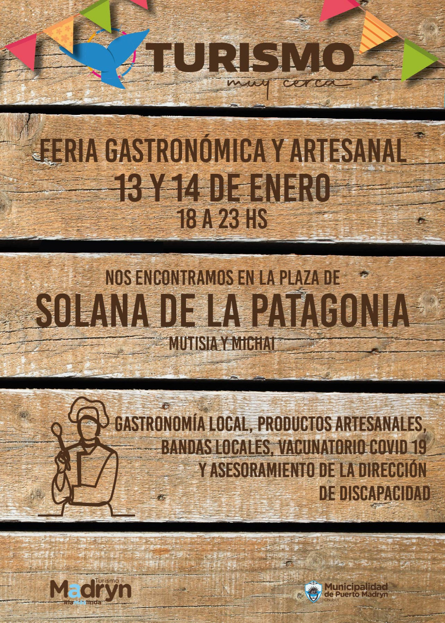 “TURISMO MUY CERCA” INICIA EL 2023 CON LA FERIA GASTRONÓMICA Y ARTESANAL EN SOLANA DE LA PATAGONIA