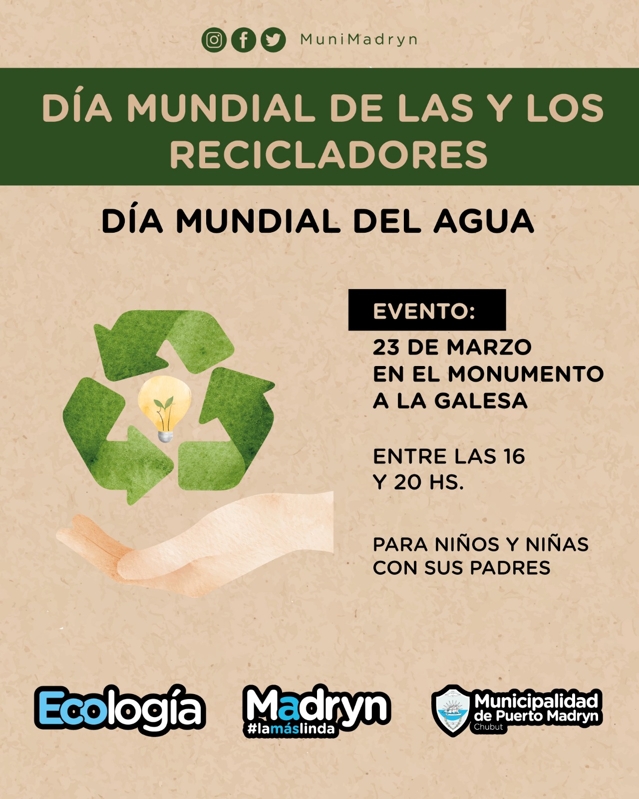 LA DIRECCIÓN DE CIENCIA Y EDUCACIÓN AMBIENTAL CELEBRARÁ EL DÍA DE LAS Y LOS RECICLADORES