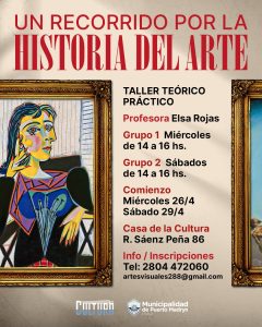 ESTÁN ABIERTAS LAS INSCRIPCIONES PARA PARTICIPAR DEL TALLER “UN RECORRIDO POR LA HISTORIA DEL ARTE”