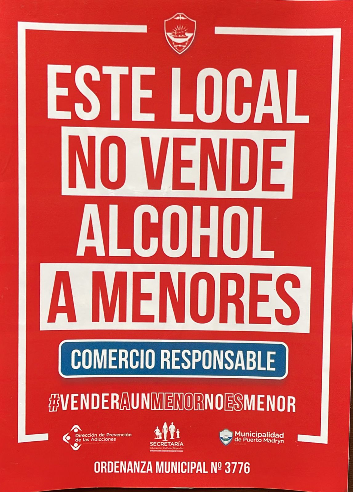 CONTINÚA LA CAMPAÑA “VENDERLE A UN MENOR NO ES MENOR”