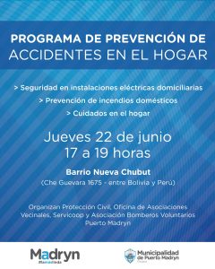BRINDARÁN UNA CAPACITACIÓN SOBRE ACCIDENTES EN EL HOGAR