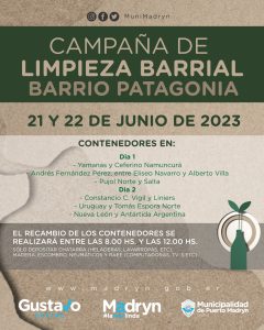 LA CAMPAÑA DE LIMPIEZA LLEGA AL BARRIO PATAGONIA