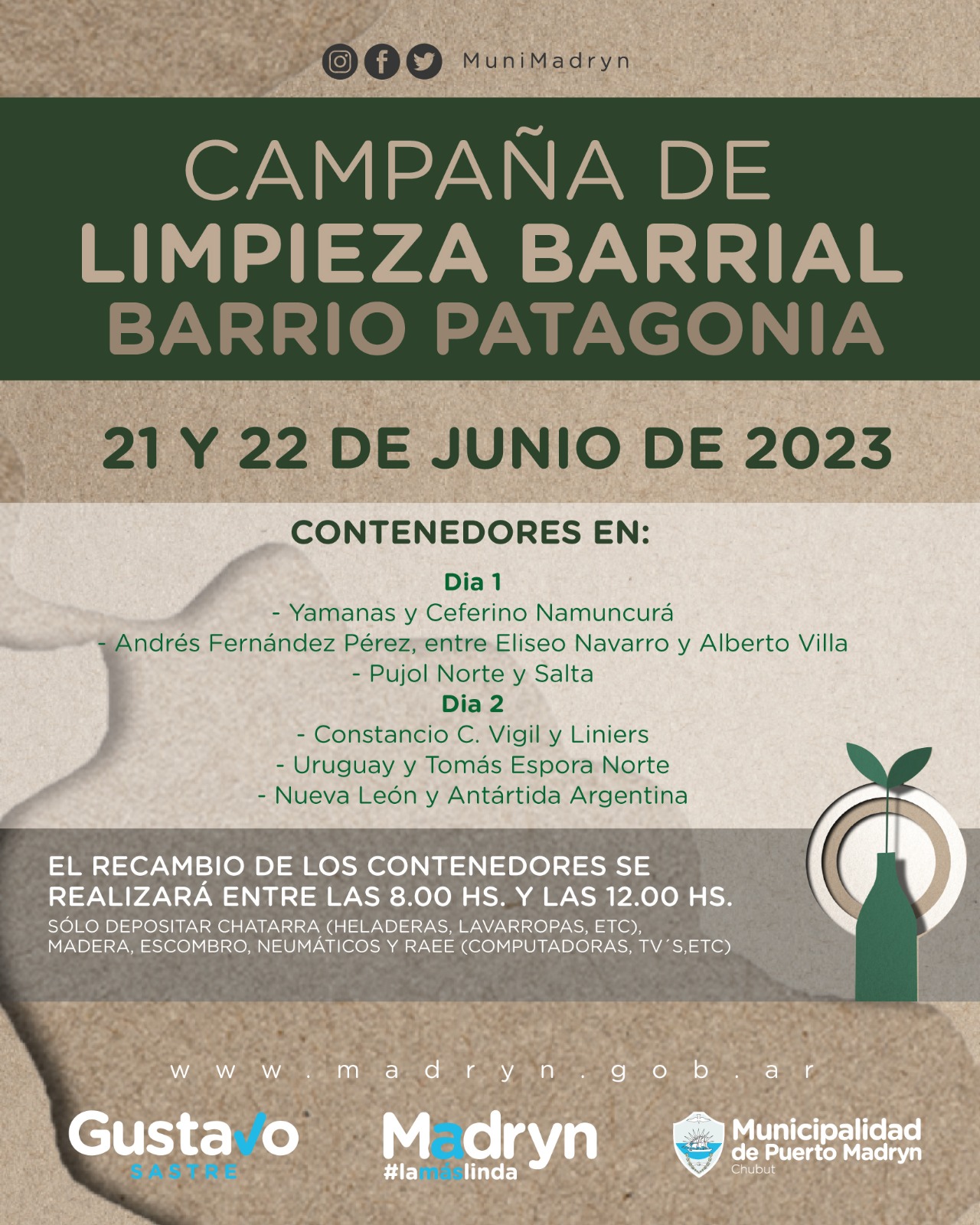LA CAMPAÑA DE LIMPIEZA LLEGA AL BARRIO PATAGONIA