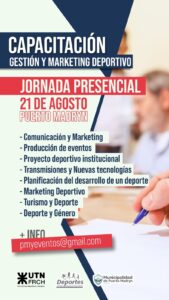INVITAN A LA SÉPTIMA Y ÚLTIMA JORNADA DE CAPACITACIÓN DE GESTIÓN Y MARKETING DEPORTIVO