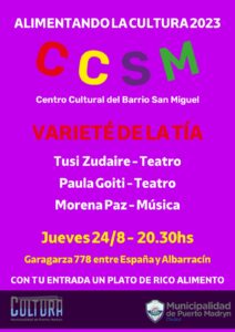 HABRÁ UNA NUEVA EDICIÓN DEL CICLO ALIMENTANDO LA CULTURA 2023