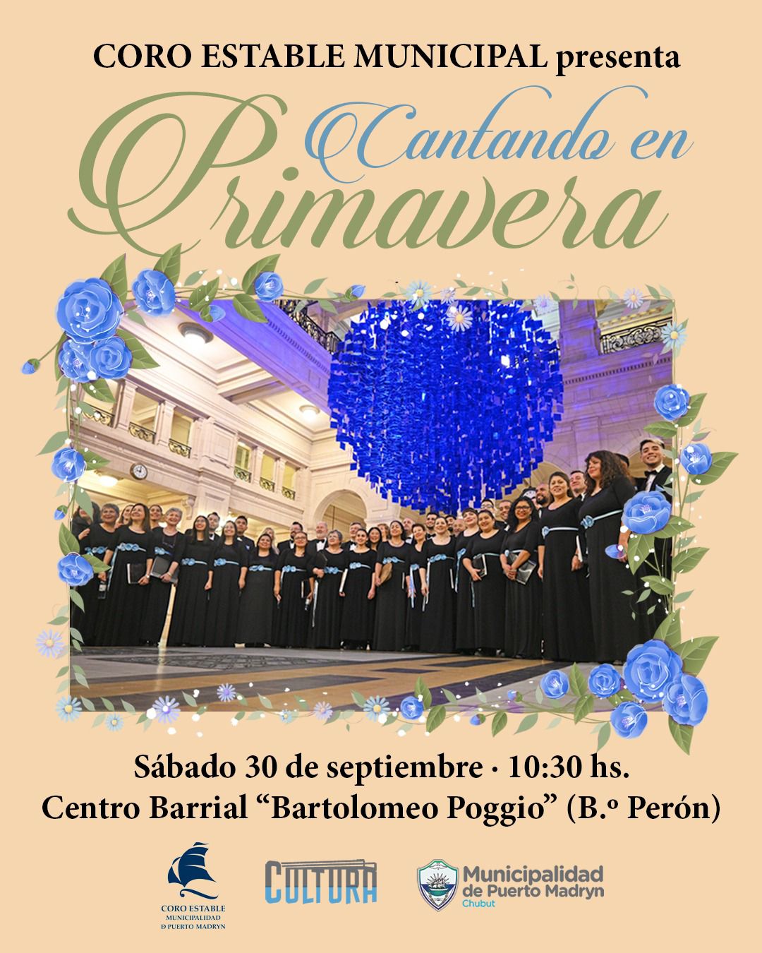 EL CORO ESTABLE MUNICIPAL SE PRESENTA EN EL CENTRO BARRIAL “BARTOLOMEO POGGIO”