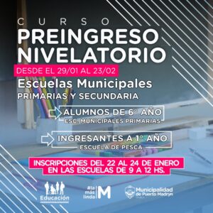 SE ENCUENTRAN ABIERTAS LAS INSCRIPCIONES PARA EL CURSO DE PREINGRESO NIVELATORIO