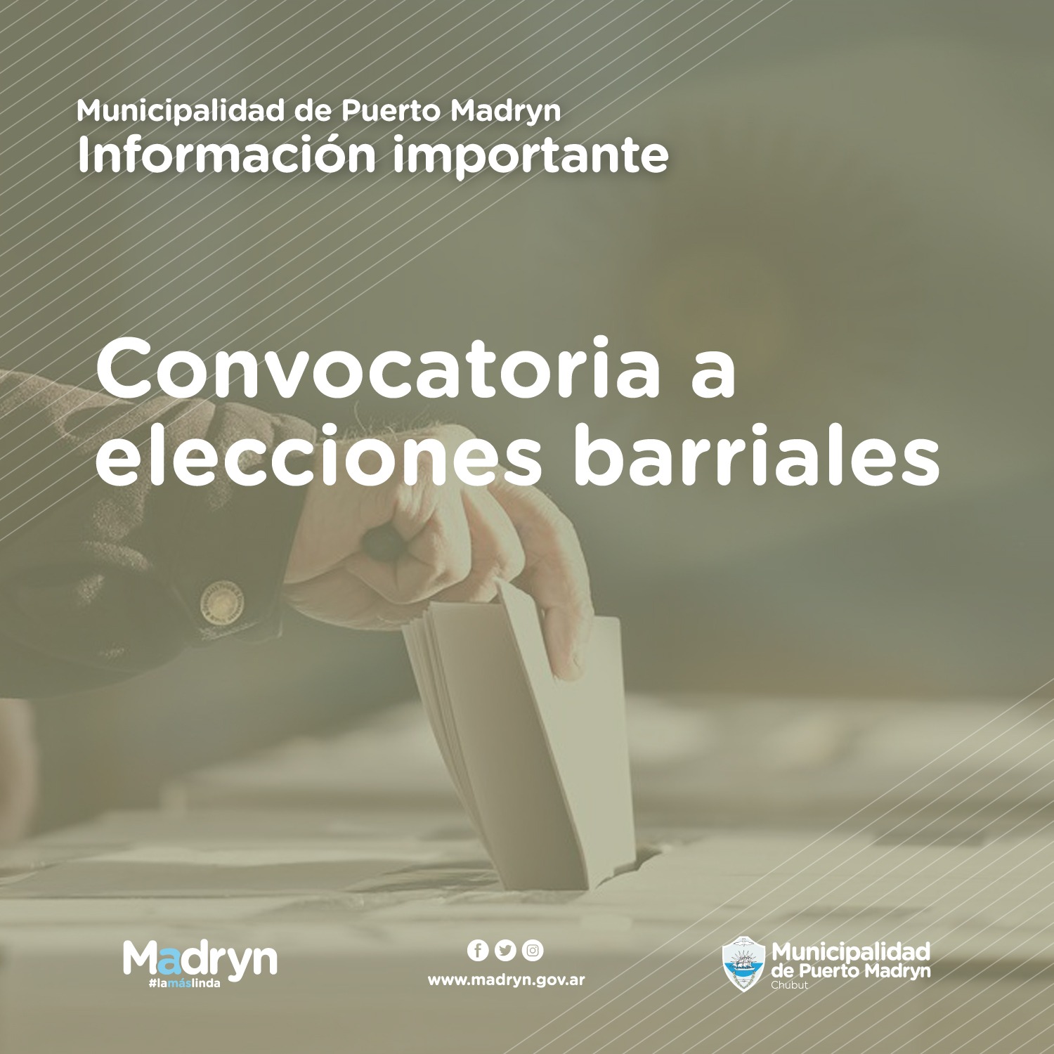 HABRÁ ELECCIONES EN LOS BARRIOS AMÉRICA, SOLANA DE LA PATAGONIA, PIEDRA BUENA Y SANTA MARÍA DEL MAR