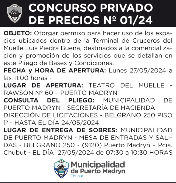 CONCURSO PRIVADO DE PRECIOS Nº 01/24