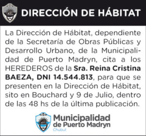 DIRECCIÓN DE HÁBITAT: CITACIÓN HEREDEROS REINA CRISTINA BAEZA