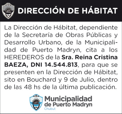 DIRECCIÓN DE HÁBITAT: CITACIÓN HEREDEROS REINA CRISTINA BAEZA