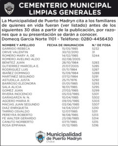 CEMENTERIO MUNICIPAL: CITA A FAMILIARES